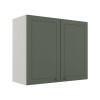 Módulo Armário Aéreo 68x80x34cm 2 Portas 100% MDF Cozinha Modulada Provence Robel Branco/Salvia Matte