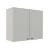 Módulo Armário Aéreo 68x80x34cm 2 Portas 100% MDF Cozinha Modulada Provence Robel Branco/Branco Matte