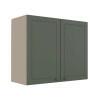 Módulo Armário Aéreo 68x80x34cm 2 Portas 100% MDF Cozinha Modulada Provence Robel Fendi/Salvia Matte