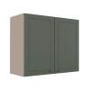 Módulo Armário Aéreo 68x80x34cm 2 Portas 100% MDF Cozinha Modulada Provence Robel Hanover/Salvia Matte