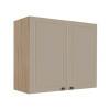 Módulo Armário Aéreo 68x80x34cm 2 Portas 100% MDF Cozinha Modulada Provence Robel Hanover/Fendi Matte
