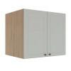 Módulo Armário Aéreo 68x80x56cm 2 Portas 100% MDF Cozinha Provence Robel Hanover/Branco Matte