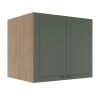 Módulo Armário Aéreo 68x80x56cm 2 Portas 100% MDF Cozinha Provence Robel Hanover/Sálvia Matte