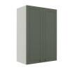 Módulo Armário Aéreo 88x60x34cm 2 Portas 100% MDF Cozinha Provence Robel Branco/Salvia Matte