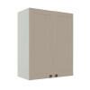 Módulo Armário Aéreo 88x70x34cm 2 Portas 100% MDF Cozinha Provence Robel Branco/Fendi Matte