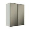 Módulo Armário Aéreo 88x70X34cm 2 Portas Vidro Reflecta Cozinha Modulada Robel Branco