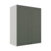 Módulo Armário Aéreo 88x70x34cm 2 Portas 100% MDF Cozinha Provence Robel Branco/Salvia Matte