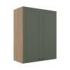 Módulo Armário Aéreo 88x70x34cm 2 Portas 100% MDF Cozinha Provence Robel Hanover/Salvia Matte