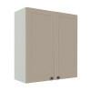 Módulo Armário Aéreo 88x80x34cm 2 Portas 100% MDF Cozinha Provence Robel Branco/Fendi Matte