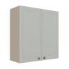 Módulo Armário Aéreo 88x80x34cm 2 Portas 100% MDF Cozinha Provence Robel Fendi/Branco Matte