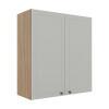 Módulo Armário Aéreo 88x80x34cm 2 Portas 100% MDF Cozinha Provence Robel Hanover/Branco Matte
