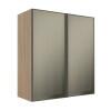 Módulo Armário Aéreo 88x80X34cm 2 Portas Vidro Reflecta Cozinha Modulada Robel Hanover