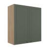 Módulo Armário Aéreo 88x80x34cm 2 Portas 100% MDF Cozinha Provence Robel Hanover/Salvia Matte