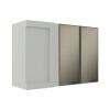 Armário Aéreo Canto Reto 68x100x36 Vidro Reflecta Cozinha Modulada Robel Branco