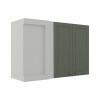 Módulo Armário Aéreo Canto Reto 68x100x34cm 100% MDF Cozinha Provence Robel Branco/Salvia Matte