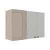 Módulo Armário Aéreo Canto Reto 68x100x34cm 100% MDF Cozinha Provence Robel Fendi/Branco Matte
