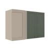 Módulo Armário Aéreo Canto Reto 68x100x34cm 100% MDF Cozinha Provence Robel Fendi/Salvia Matte