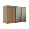 Armário Aéreo Canto Reto 68x100x36 Vidro Reflecta Cozinha Modulada Robel Hanover