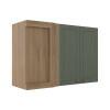 Módulo Armário Aéreo Canto Reto 68x100x34cm 100% MDF Cozinha Provence Robel Hanover/Salvia Matte