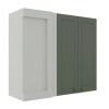 Módulo Armário Aéreo Canto Reto 88x100x34cm 100% MDF Cozinha Provence Robel Branco/Salvia Matte
