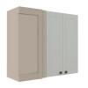 Módulo Armário Aéreo Canto Reto 88x100x34cm 100% MDF Cozinha Provence Robel Fendi/Branco Matte