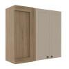 Módulo Armário Aéreo Canto Reto 88x100x34cm 100% MDF Cozinha Provence Robel Hanover/Fendi Matte