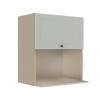 Módulo Armário Aéreo Nicho Micro-Ondas 68x60x43cm 100% MDF Cozinha Provence Robel Fendi/Branco Matte