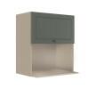 Módulo Armário Aéreo Nicho Micro-Ondas 68x60x43cm 100% MDF Cozinha Provence Robel Fendi/Salvia Matte