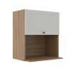 Módulo Armário Aéreo Nicho Micro-Ondas 68x60x43cm 100% MDF Cozinha Provence Robel Hanover/Branco Matte