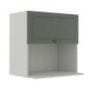 Módulo Armário Aéreo Nicho Micro-Ondas 68x70x43cm 100% MDF Cozinha Provence Robel Branco/Salvia Matte