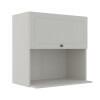 Módulo Armário Aéreo Nicho Micro-Ondas 68x70x43cm 100% MDF Cozinha Provence Robel Branco/Branco Matte