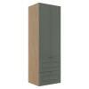 Módulo Paneleiro 172x70x56cm 2 Portas 2 Gavetas 100% MDF Cozinha Provence Robel Hanover/Salvia Matte