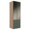 Módulo Paneleiro 208x70x56cm 4P Com Vidro Reflecta Cozinha Provence Robel Hanover/Salvia Matte