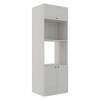 Módulo Torre Quente 208x70x56cm Micro-Ondas Forno 100% MDF Cozinha Provence Robel Branco/Branco Matte