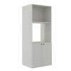 Módulo Torre Quente 172x70x56cm Micro-Ondas Forno 100% MDF Cozinha Provence Robel Branco/Branco Matte