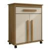 Buffet Balcão Pequeno Multiuso 75cm 2 Portas Chile RV Móveis Cinamomo/Off White