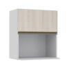Módulo Armário Aéreo Nicho Micro-Ondas 68x60x43cm 100% MDF Cozinha Modulada Gold J Robel Branco/Aspen