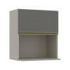 Módulo Armário Aéreo Nicho Micro-Ondas 68x60 100% MDF Cozinha Modulada Gold Robel Fendi/Cinza