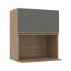 Módulo Armário Aéreo Nicho Micro-Ondas 68x60 100% MDF Cozinha Modulada Gold Robel Hanover/Cinza
