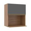 Módulo Armário Aéreo Nicho Micro-Ondas 68x60x43cm 100% MDF Cozinha Modulada Gold J Robel Hanover/Cinza Matte