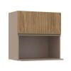 Módulo Armário Aéreo Nicho Micro-Ondas 68x70x43cm 100% MDF Cozinha Modulada Gold J Robel Fendi/Amendoeira BP