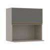 Módulo Armário Aéreo Nicho Micro-Omdas 68x70 100% MDF Cozinha Modulada Gold Robel Fendi/Cinza