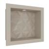 Nicho Para Banheiro 40x30 Com LED Mármore Sintético Cozimax Bege Textura