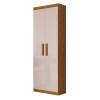 Organizador Multiuso Quarto Sala Escritório 2 Portas 204x70cm Delta Lukaliam Amendoa/Off White