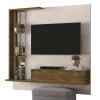Painel Pequeno Para TV 50 Polegadas Dublin Lukaliam Off White/Canela