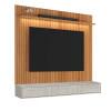 Painel Évora para TV 75” com Bancada Bali 180cm Lukaliam Jequitiba Ripado 3D/Off White
