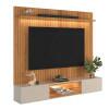 Painel Home para TV 75” com Bancada Évora 180cm Lukaliam Jequitiba 3D/Off White