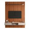 Painel Frisado 191x250cm Oslo Para TV 75 Bancada Atlas Lukaliam Jequitiba/Off White