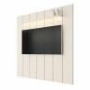 Painel Ripado Moderno Para TV 85¨ Com LED 220cm Lumi 2.2 EDN Off White