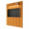 Painel Ripado Moderno Para TV 75¨ Com LED 180cm Lumi 1.8 EDN Cedro